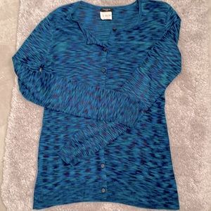 Cardigan - thin knit with pretty blues and greens